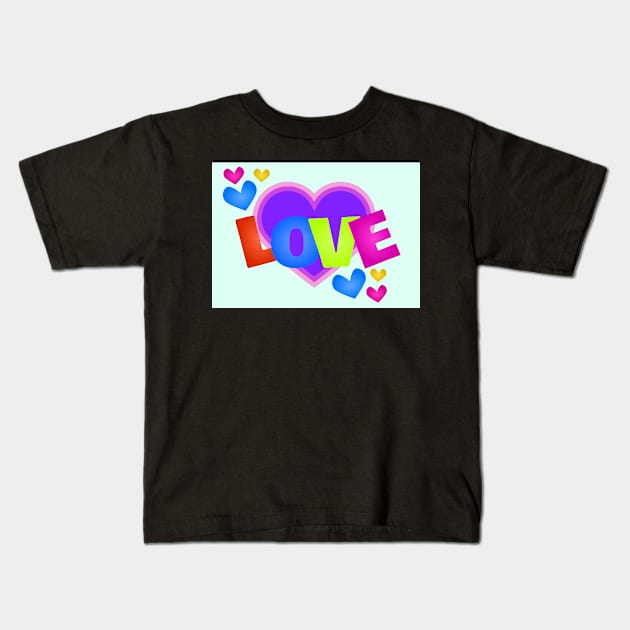 Love written in lovely way Kids T-Shirt by Montanescu